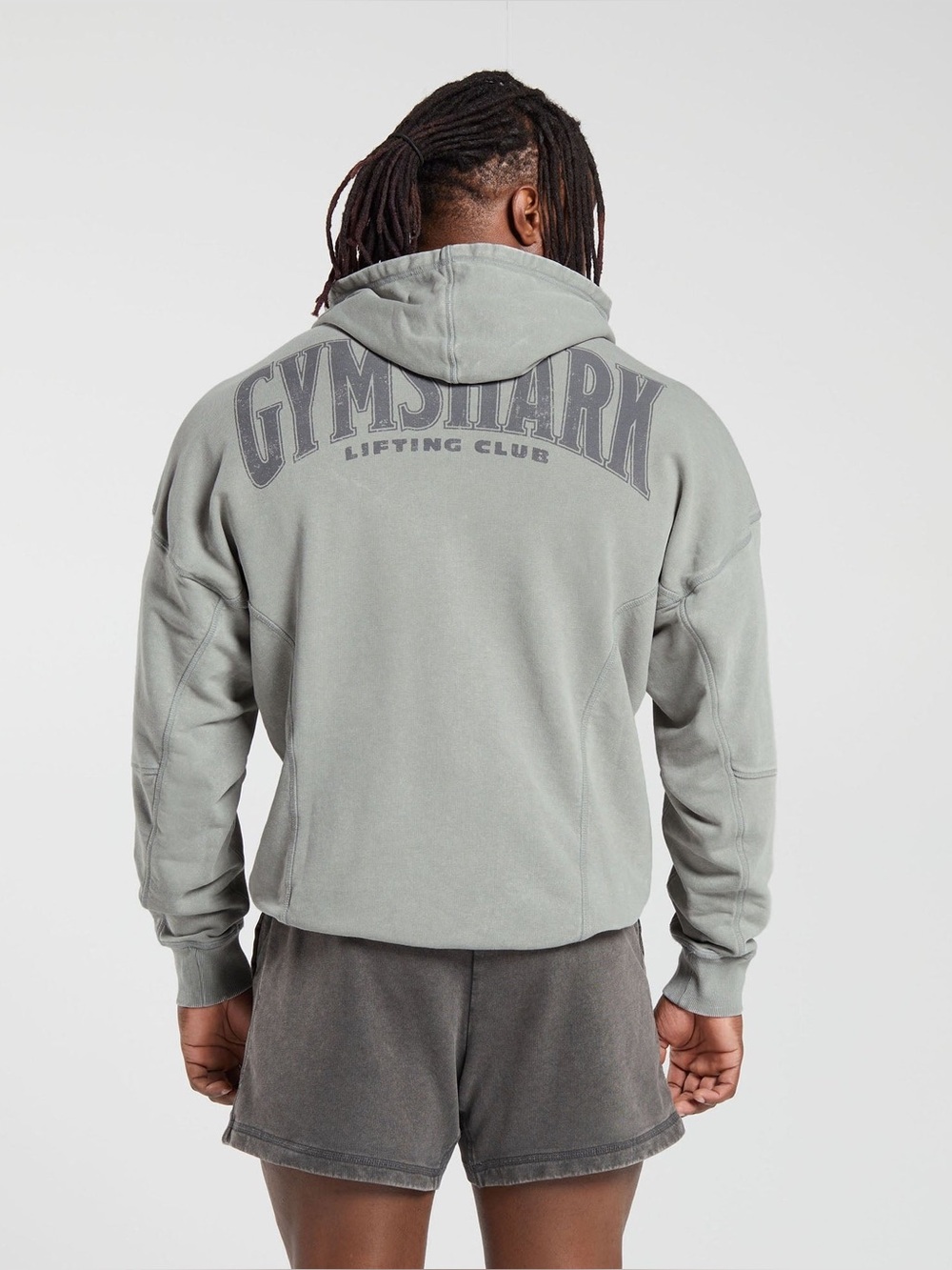 Gymshark Lifting Club Heritage Washed Hoodie Light Gray Men’s Large